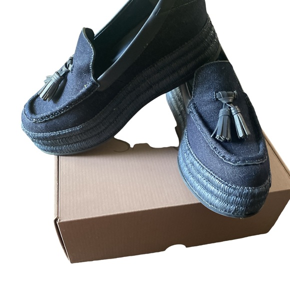 Franco Sarto Denim platform Sarto Tremont Espadrille Tassel Loafer - Picture 6 of 6